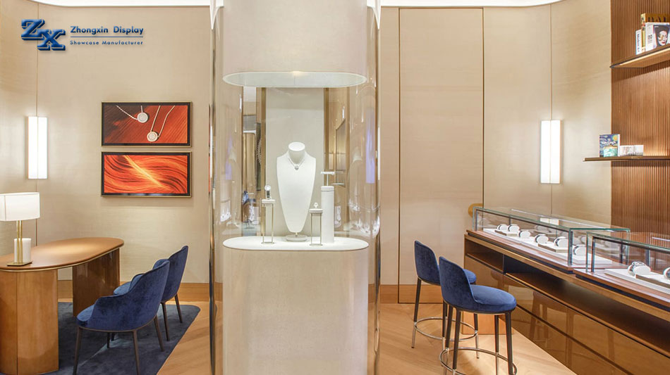 What are the tips for interior lighting design in high-end jewelry stores?