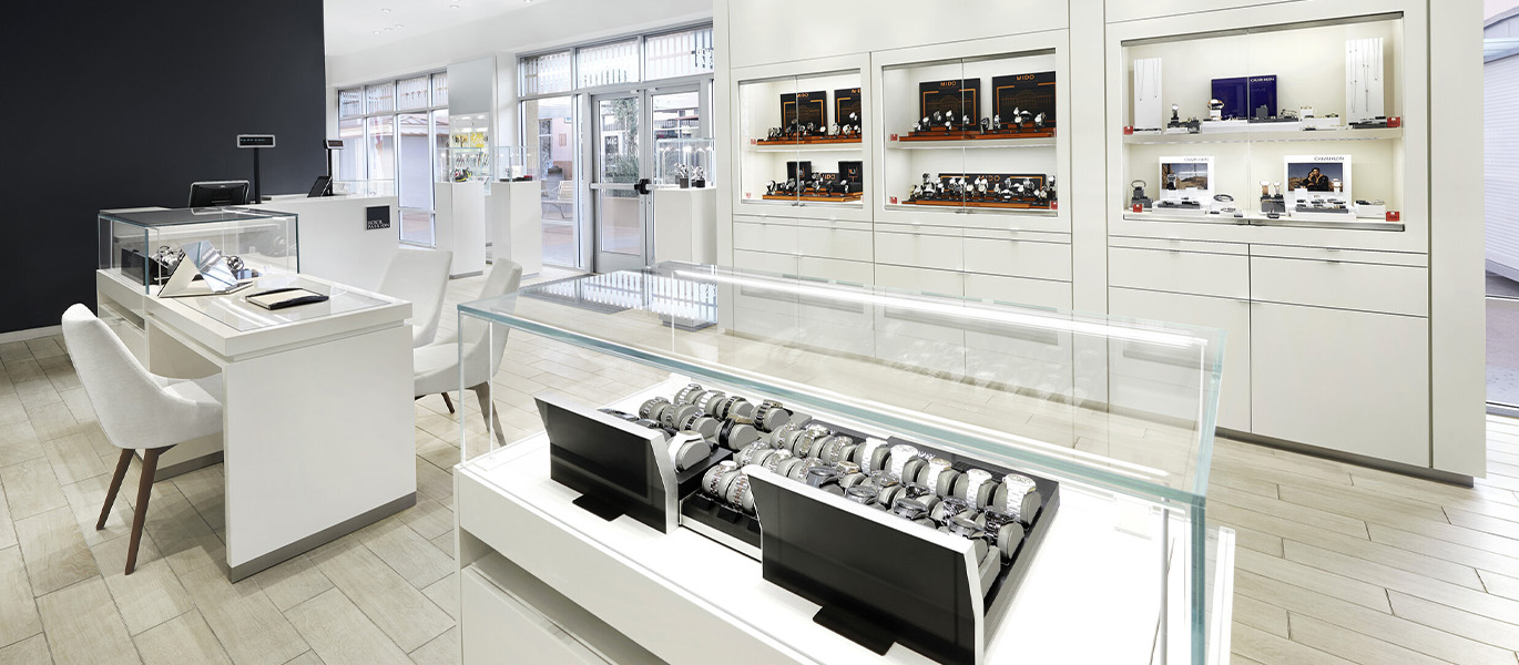 Luxury watch retail store showcase project in the UK