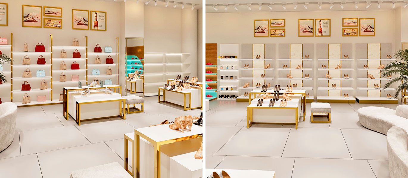 【Saudi Arabia】High-end shoe chain store display cabinet project