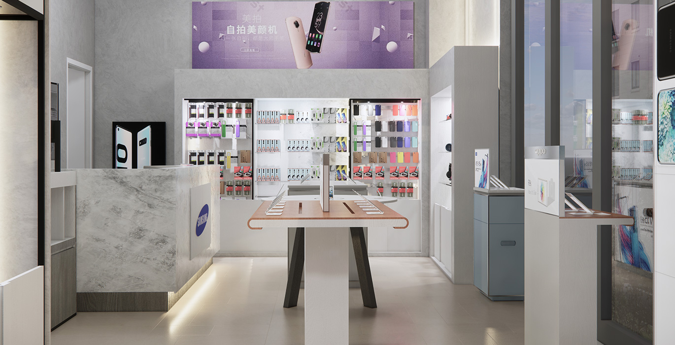 【India】 Brand authorized high-end mobile phone retail store showcase project