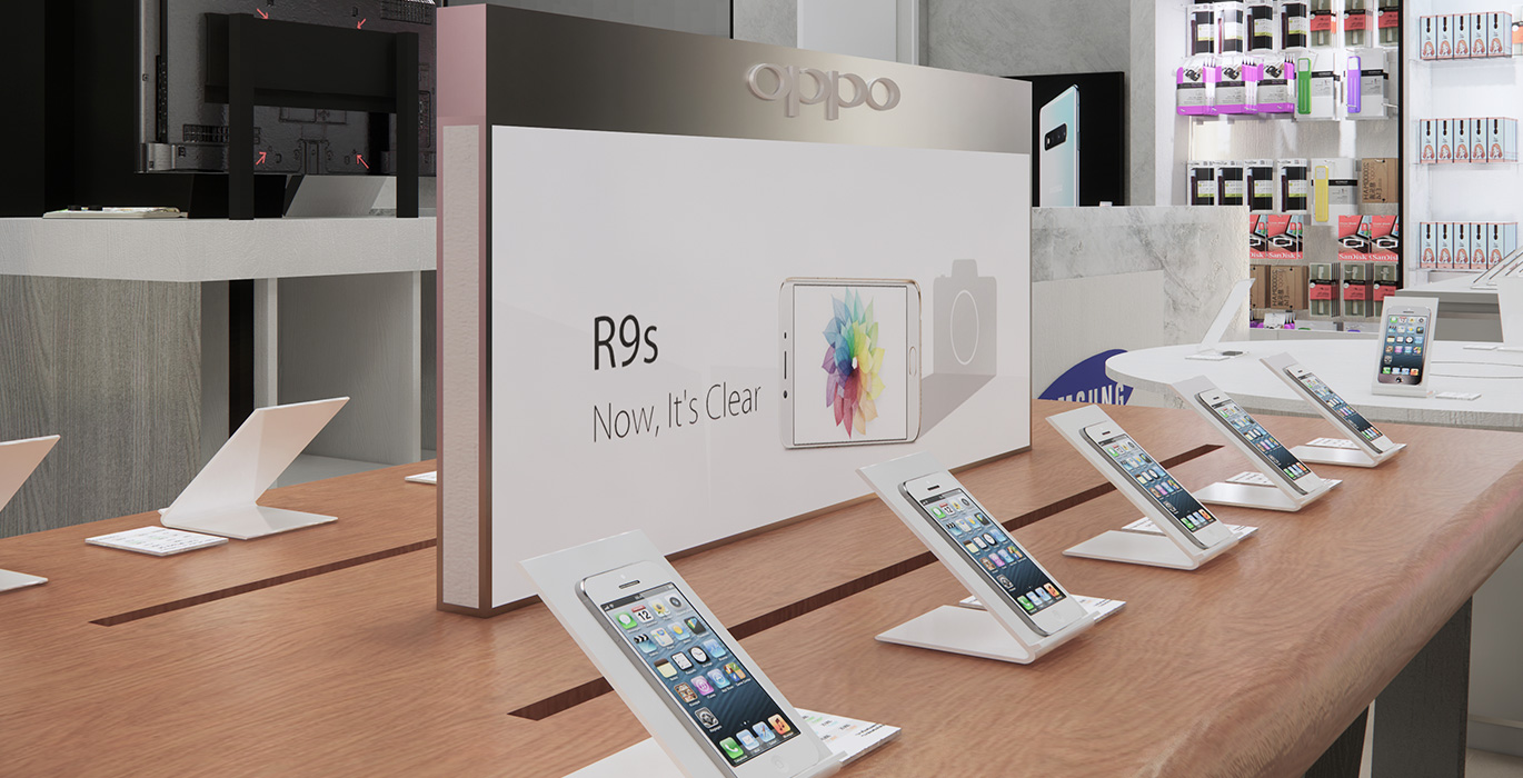 【India】 Brand authorized high-end mobile phone retail store showcase project