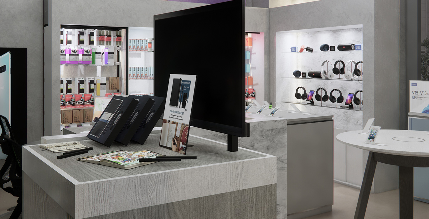 【India】 Brand authorized high-end mobile phone retail store showcase project