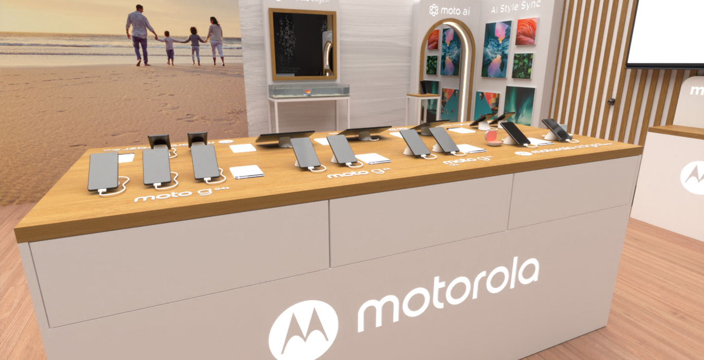 【USA】Branded mobile phone experience kiosk high-end design display equipment