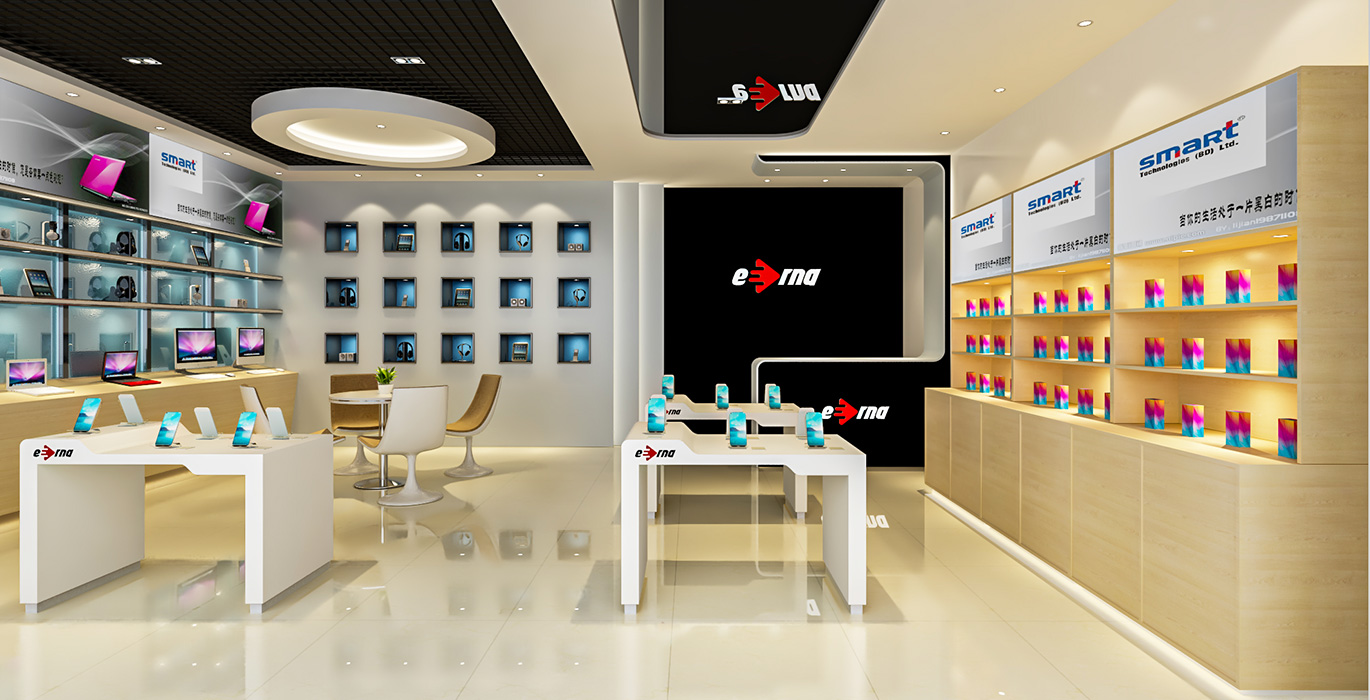 【Thailand】Interior design and showcase design for mobile digital retail store