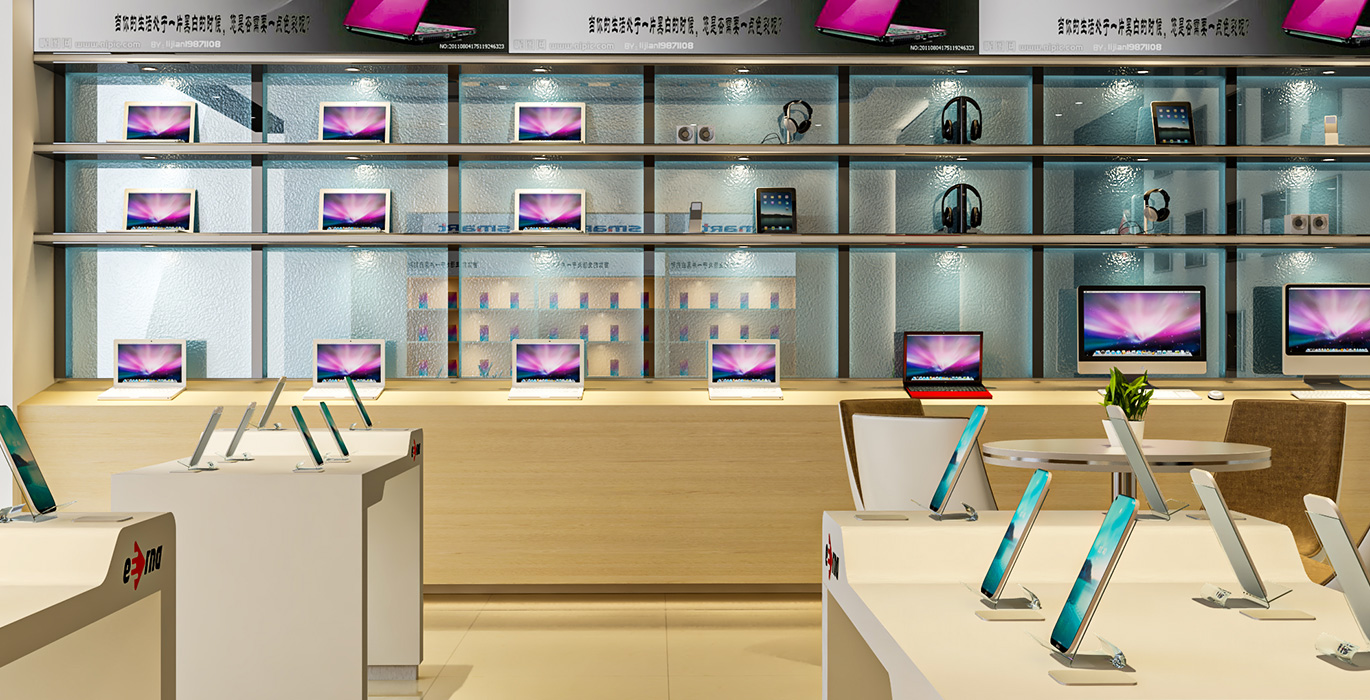 【Thailand】Interior design and showcase design for mobile digital retail store