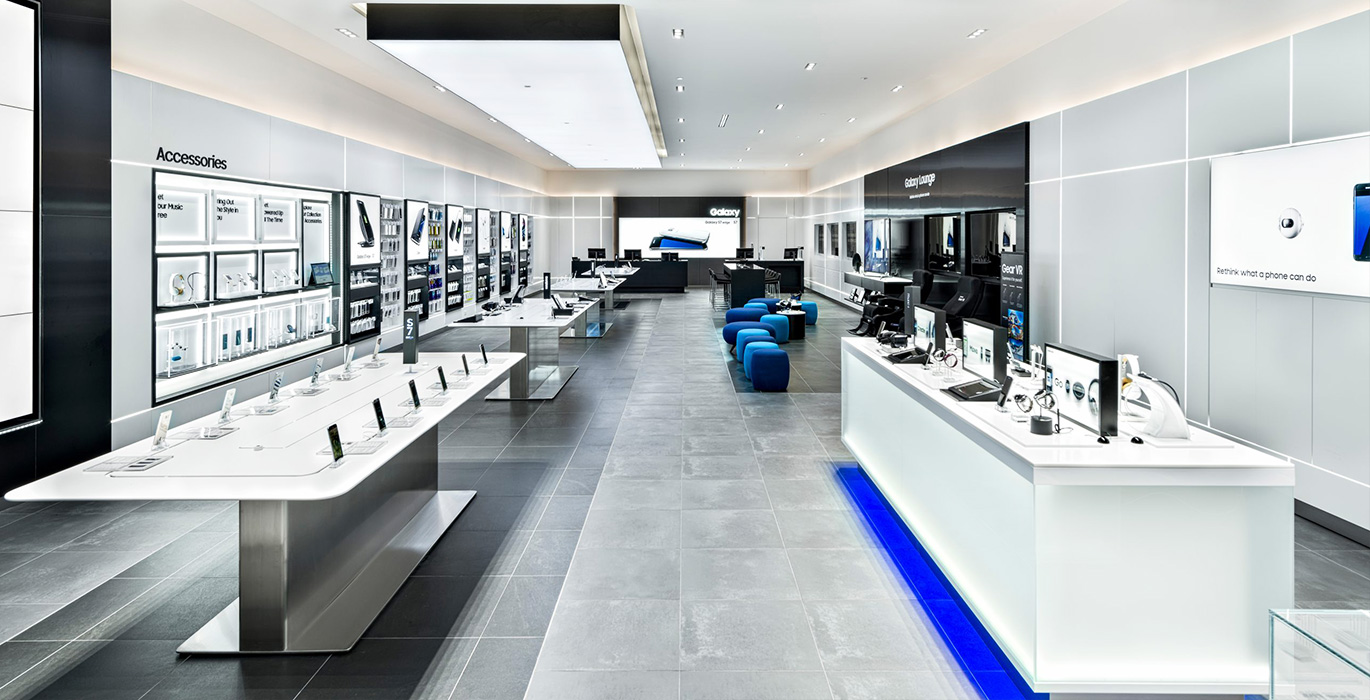【Korea】High-end mobile phone retail flagship store display cabinet design and customization