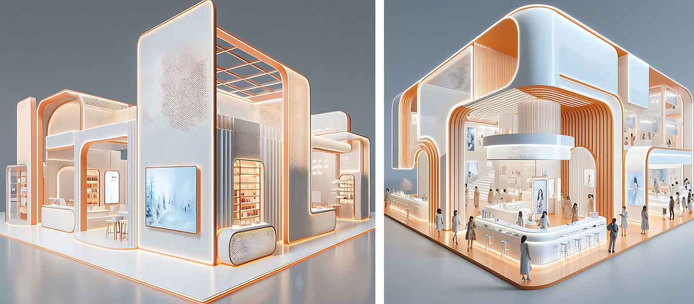 Luxury high-end cosmetics flagship store designed for shopping malls