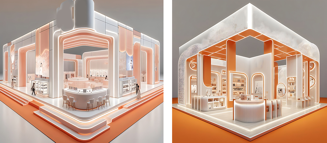 Luxury high-end cosmetics flagship store designed for shopping malls