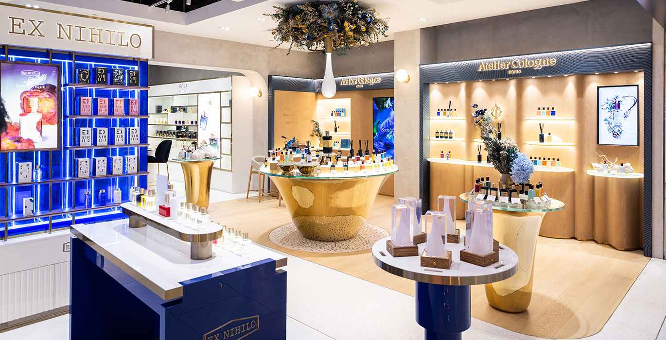 Luxury perfume retail store fragrance store display cabinet customization project