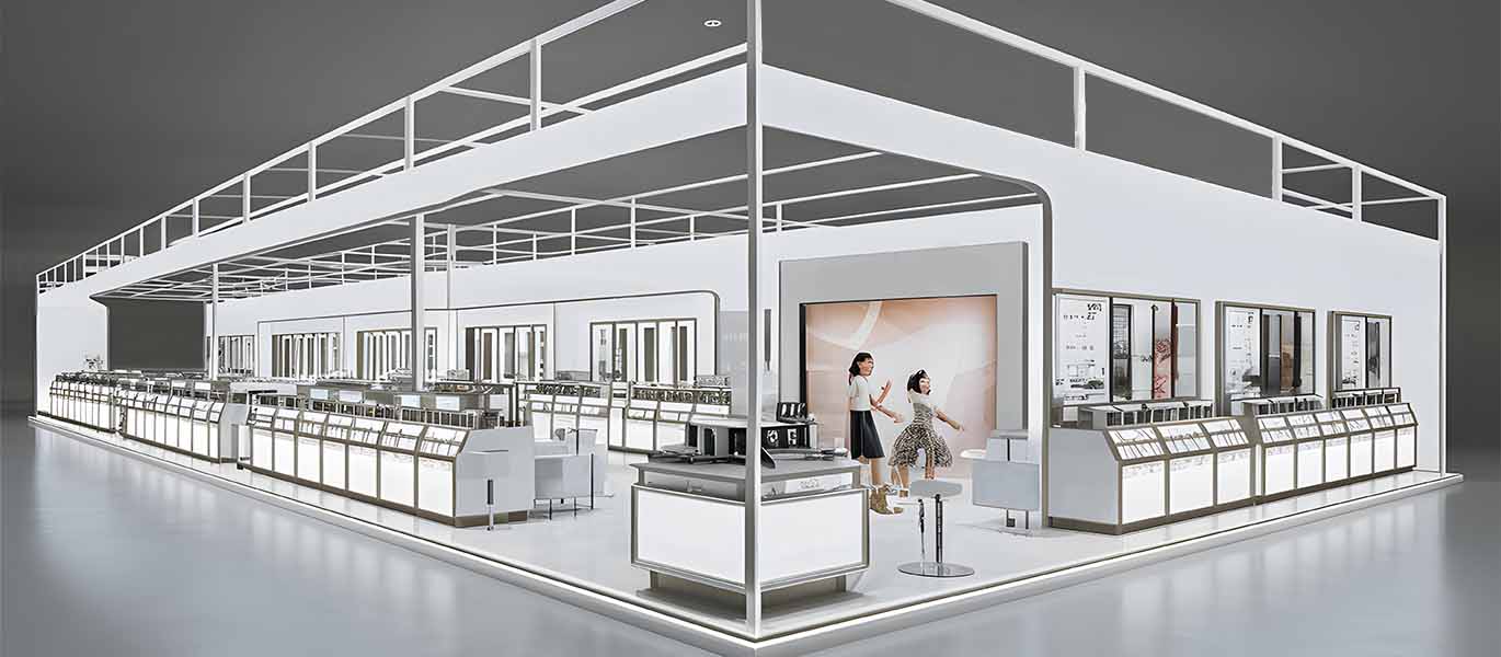 Brand cosmetics retail kiosk store interior design showcase project