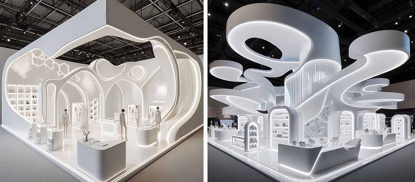 Luxury high-end exhibition stand design solution for cosmetics trade fair