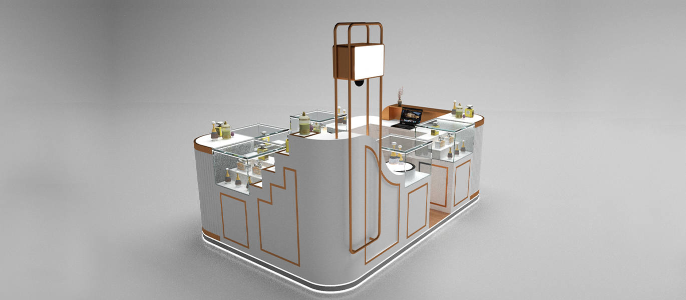 High-end perfume retail kiosk luxury design for shopping mall