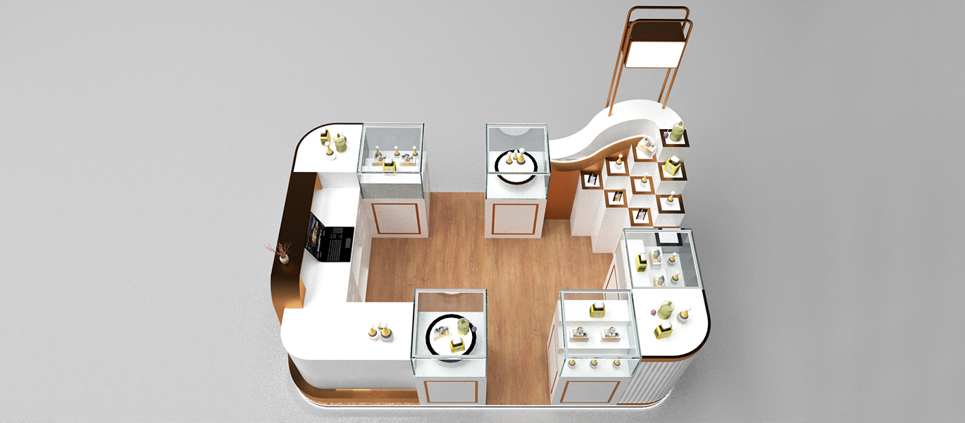 High-end perfume retail kiosk luxury design for shopping mall