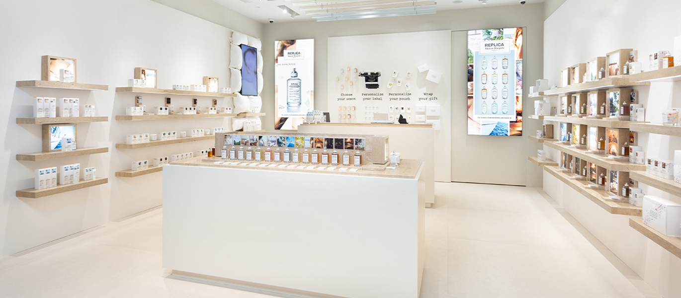 Modern minimalist style brand fragrance retail store showcase design project