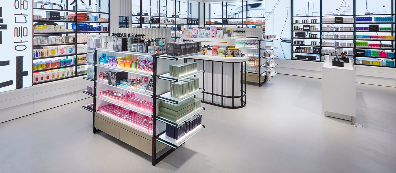 Luxury makeup cosmetics perfume integrated retail store showcase customization project