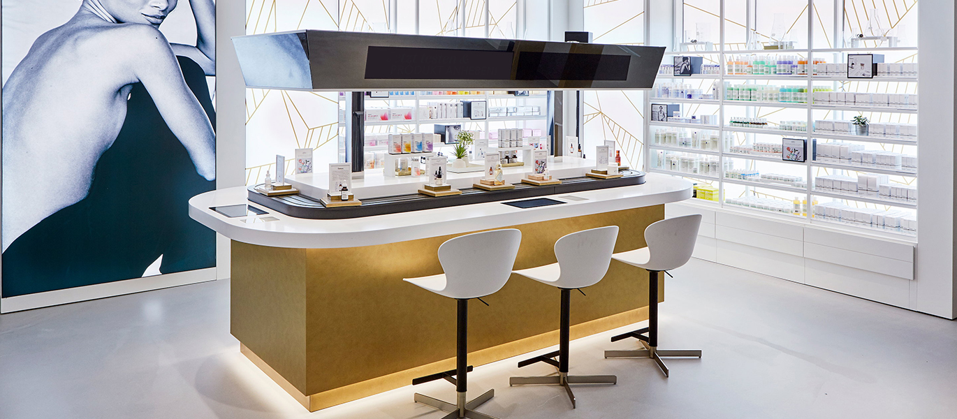 Luxury makeup cosmetics perfume integrated retail store showcase customization project