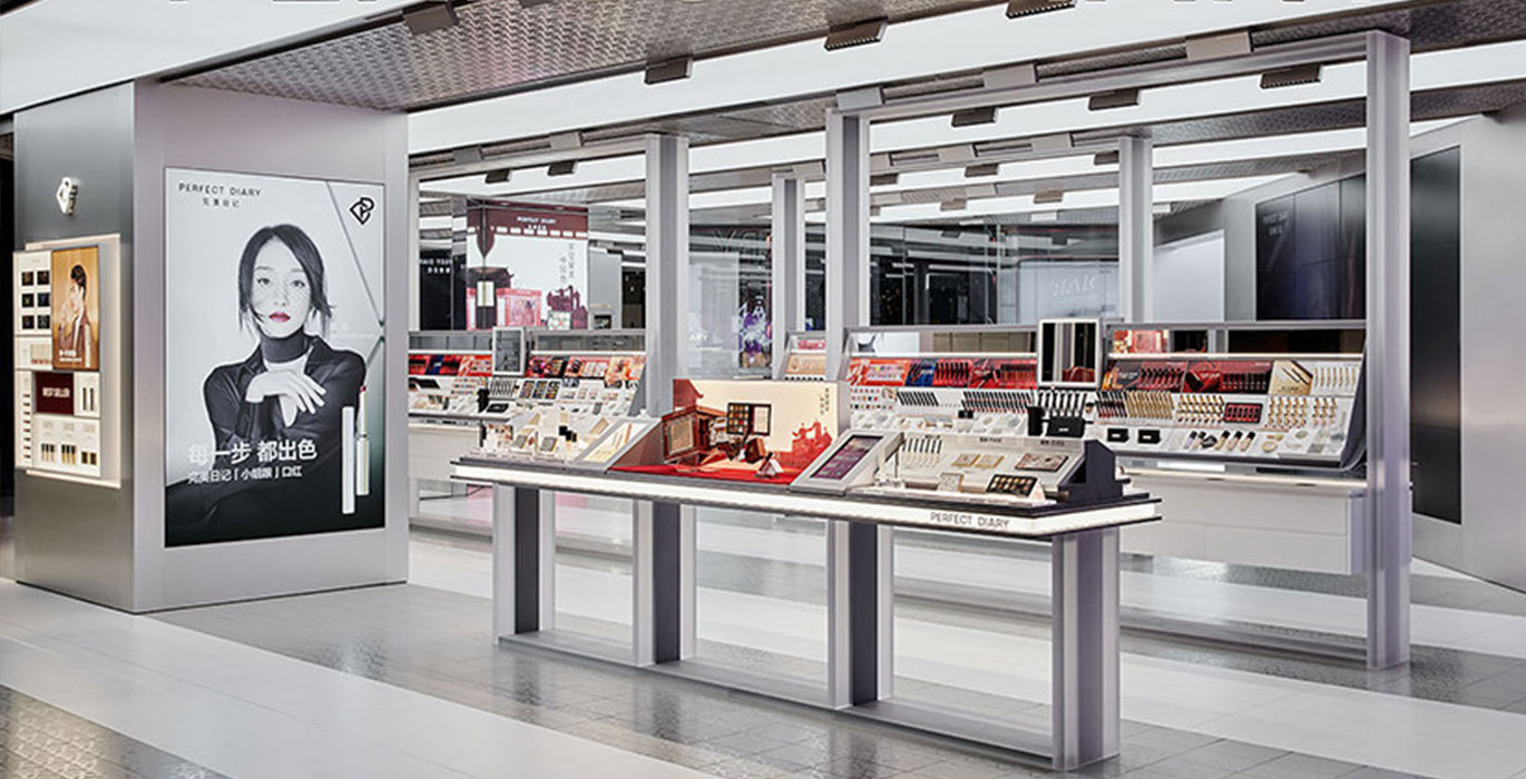 Beauty product retail store brand cosmetics store display cabinet project