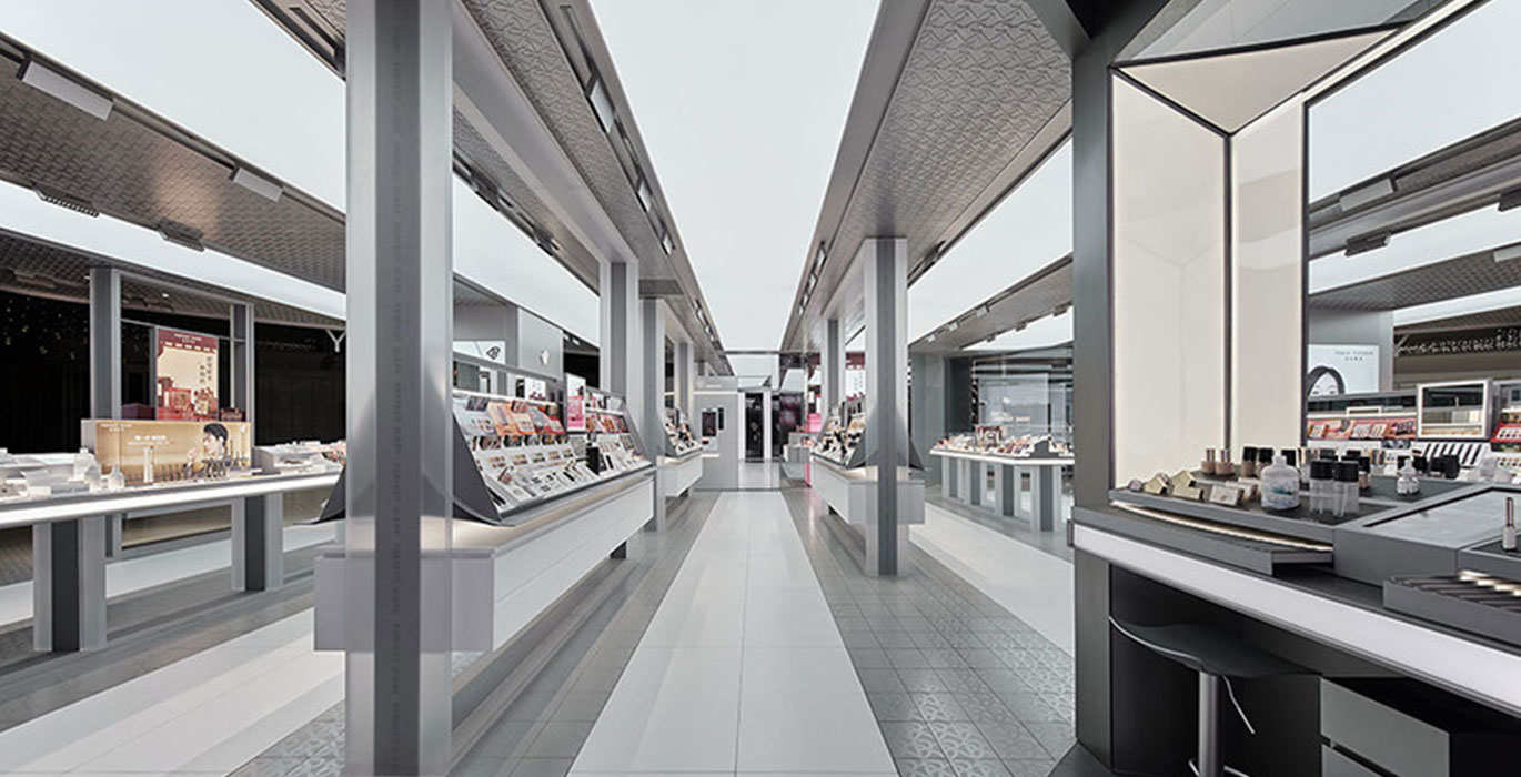 Beauty product retail store brand cosmetics store display cabinet project