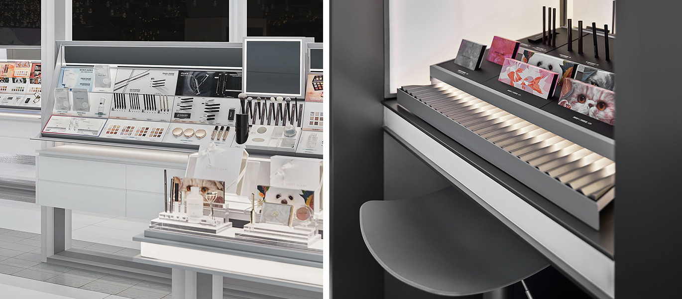Beauty product retail store brand cosmetics store display cabinet project