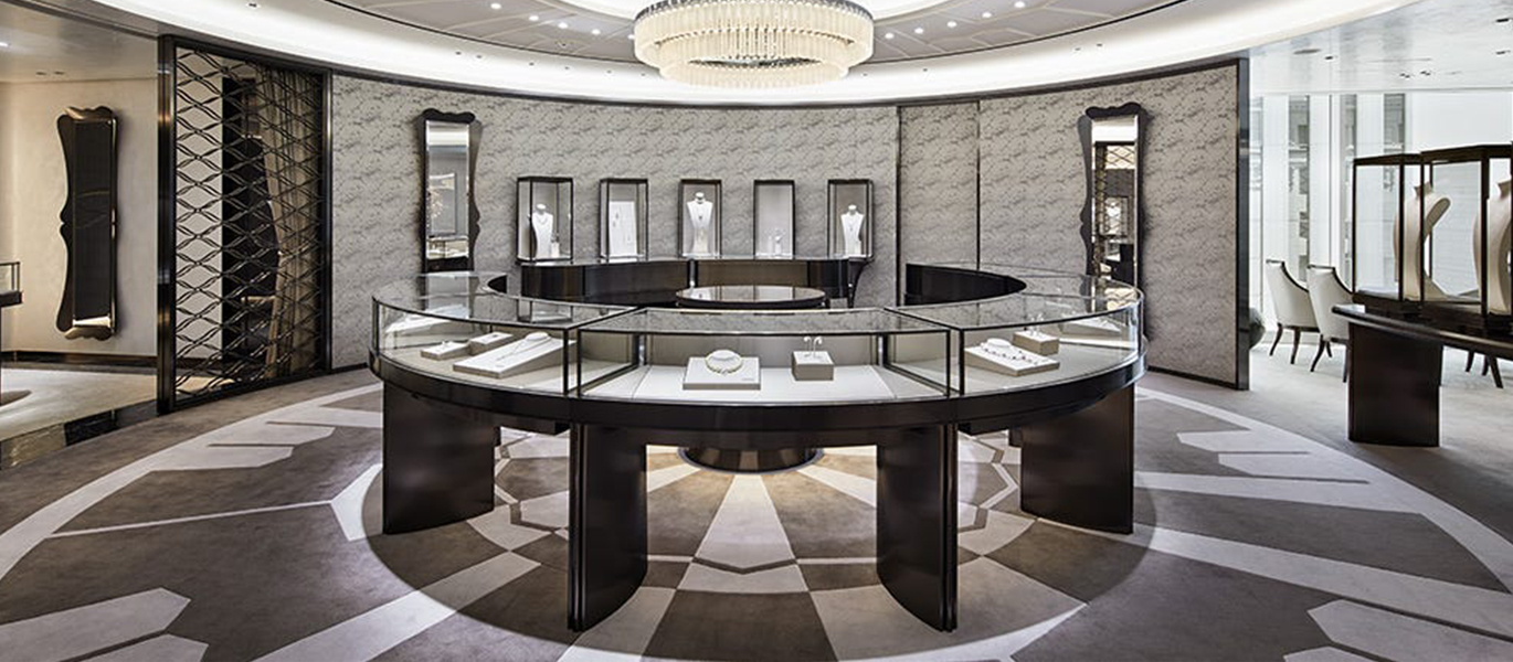 【USA】Fancy luxury jewelry store showcase customization project