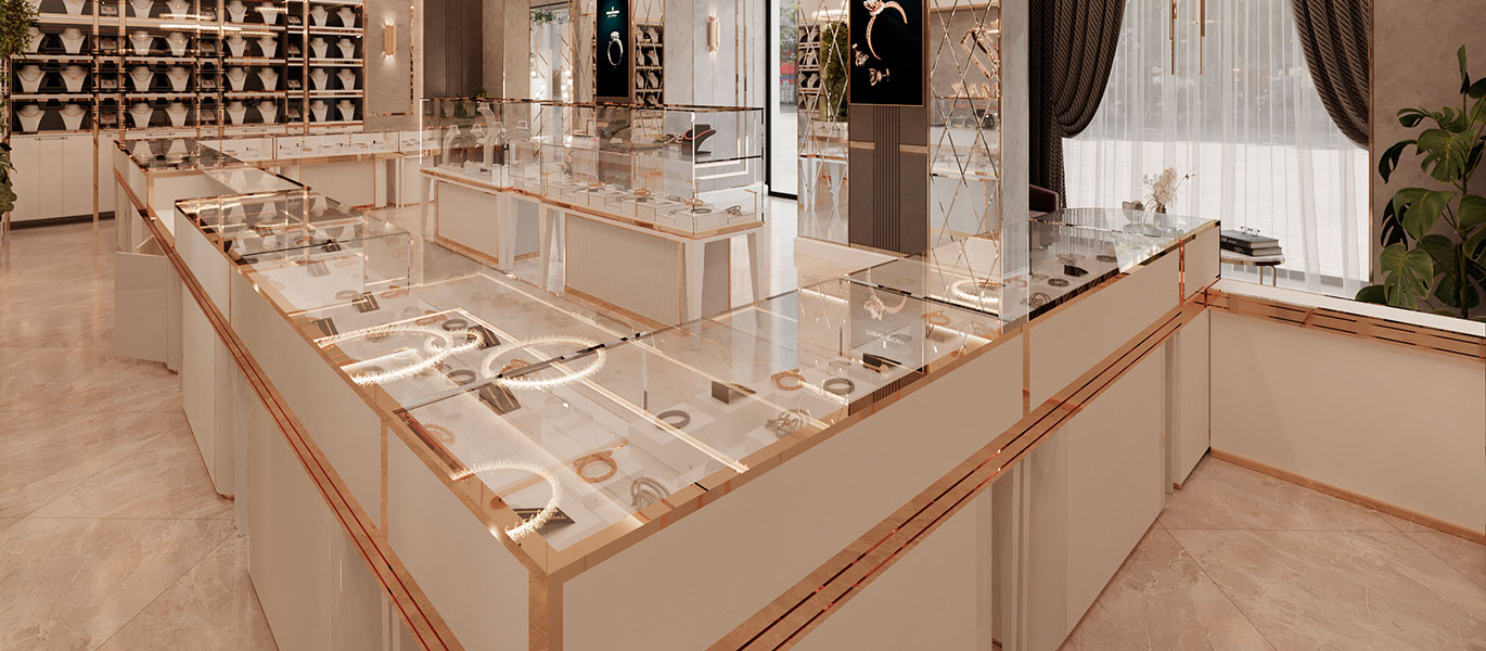 【India】High-end brand jewelry retail store renovation showcase design project