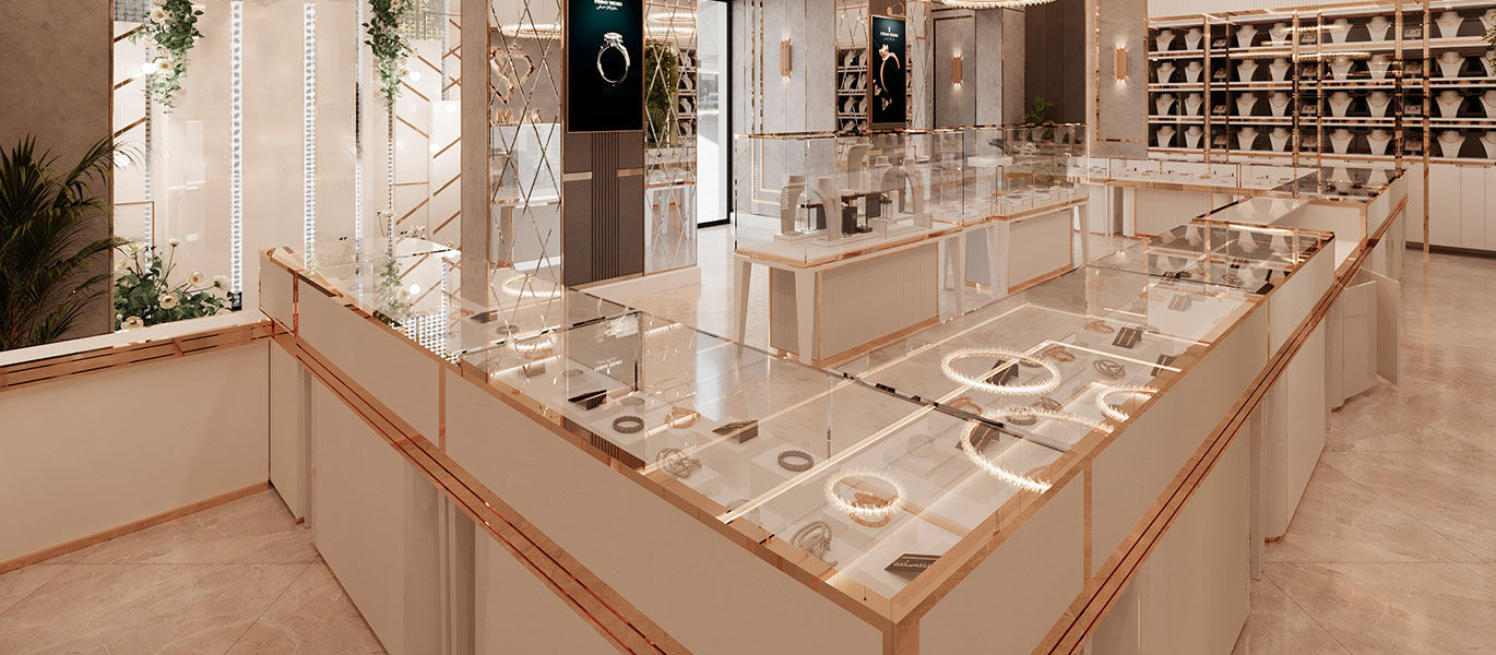 【India】High-end brand jewelry retail store renovation showcase design project