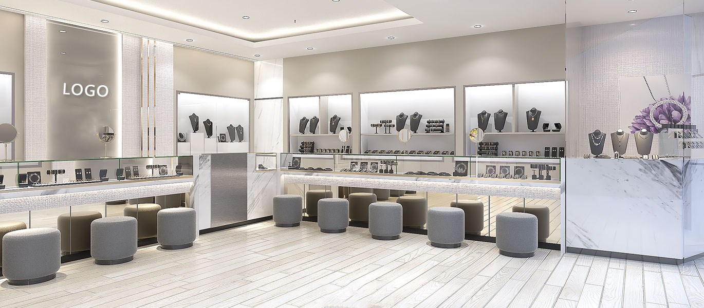 【China】High-end display cabinet design for small jewelry retail stores