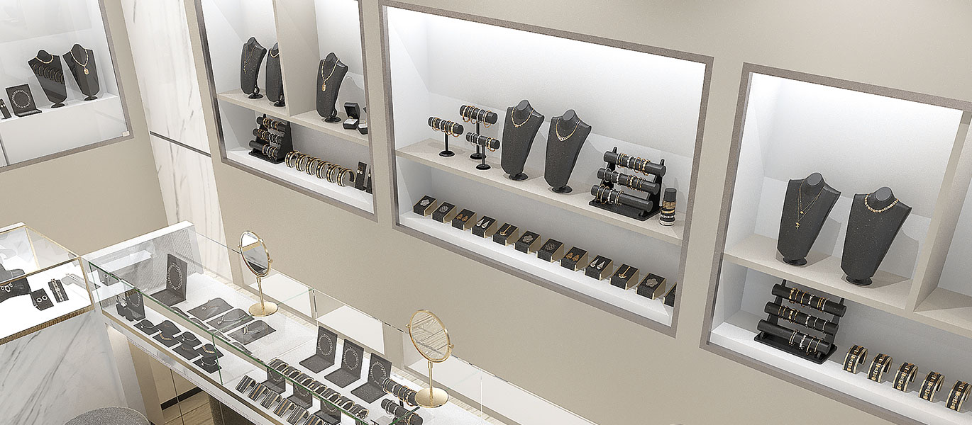 【China】High-end display cabinet design for small jewelry retail stores