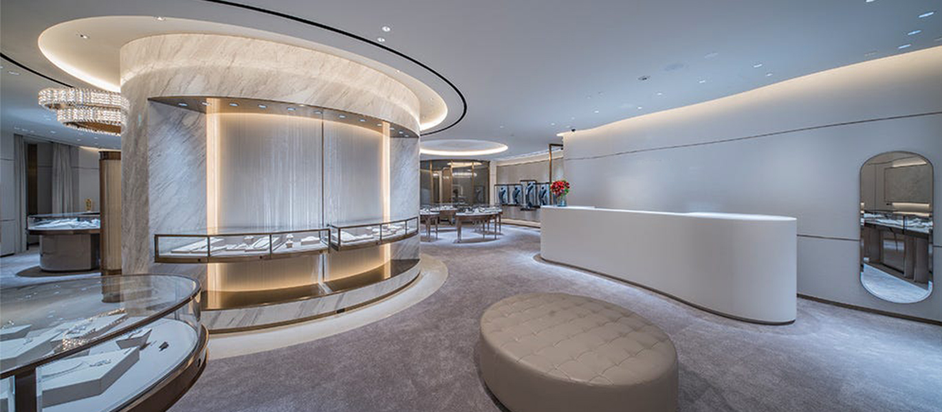 【Japan】High-end jewelry brand flagship store display cabinet customization project