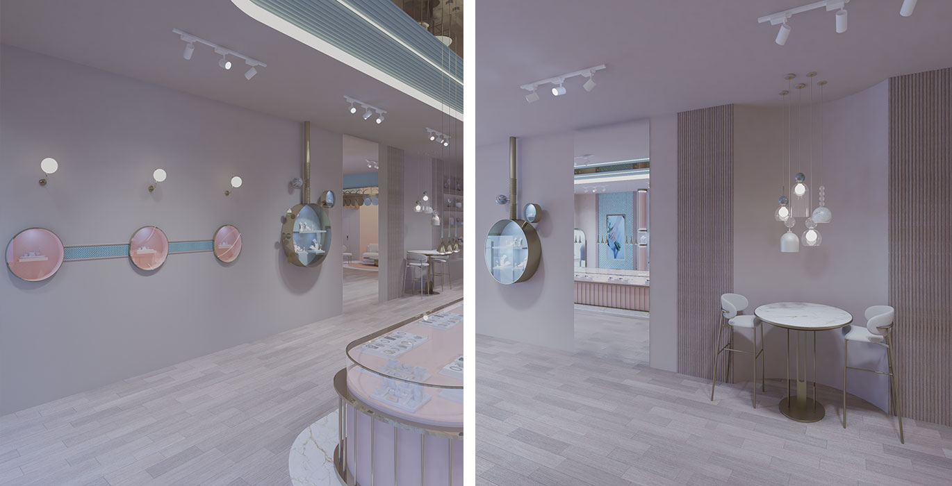 【UAE】High-end commercial space display cabinet design for jewelry flagship store