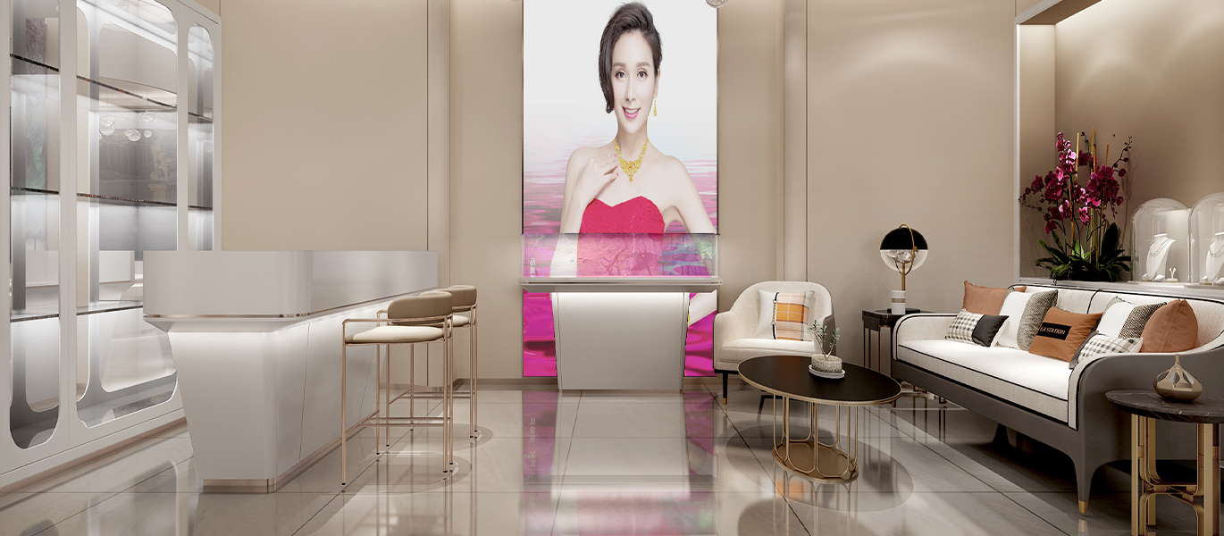 【China】High-end jewelry brand image store display cabinet design project