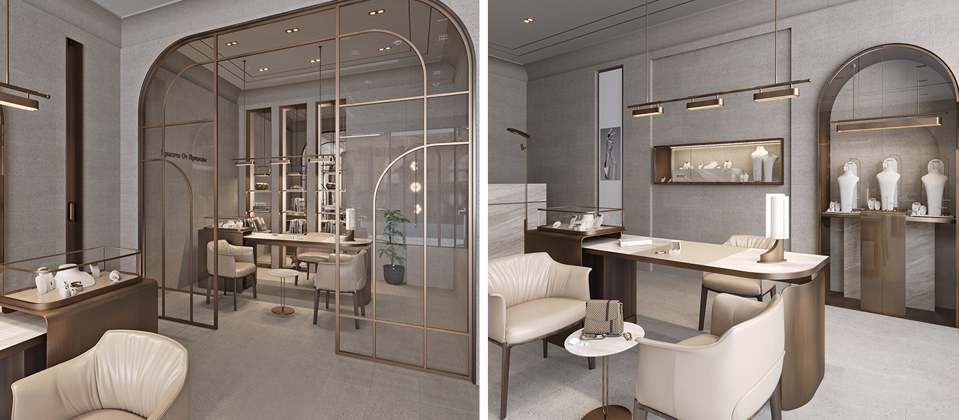 【Russia】High-end brand jewelry store renovation design plan