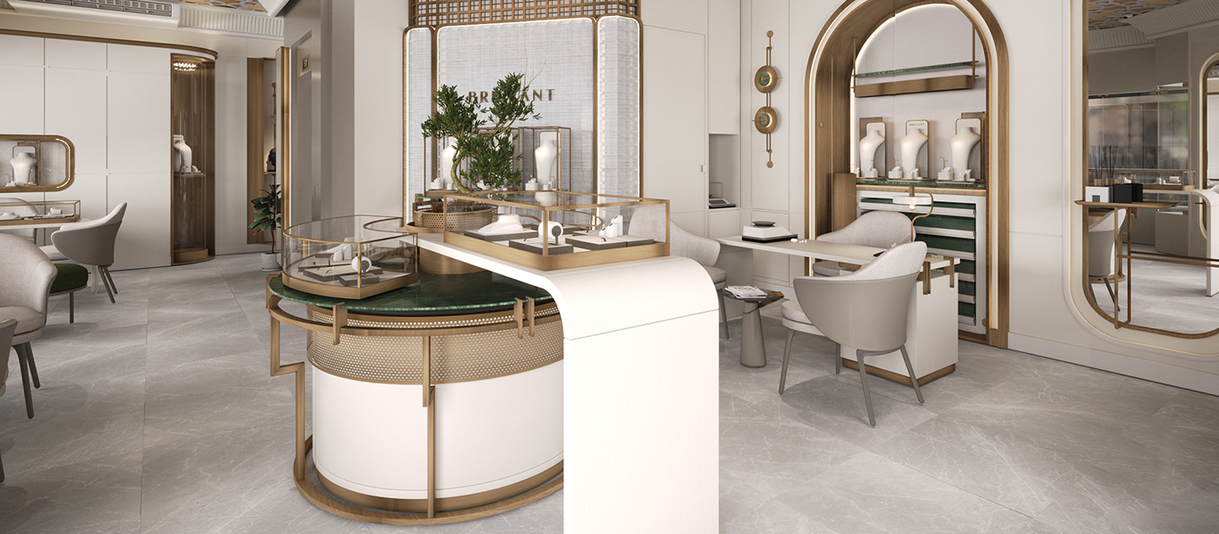 【UK】Brand jewelry new flagship store space display cabinet design plan