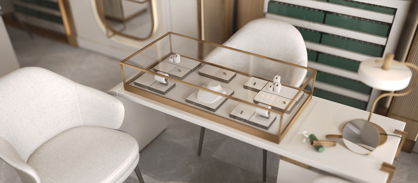 【UK】Brand jewelry new flagship store space display cabinet design plan