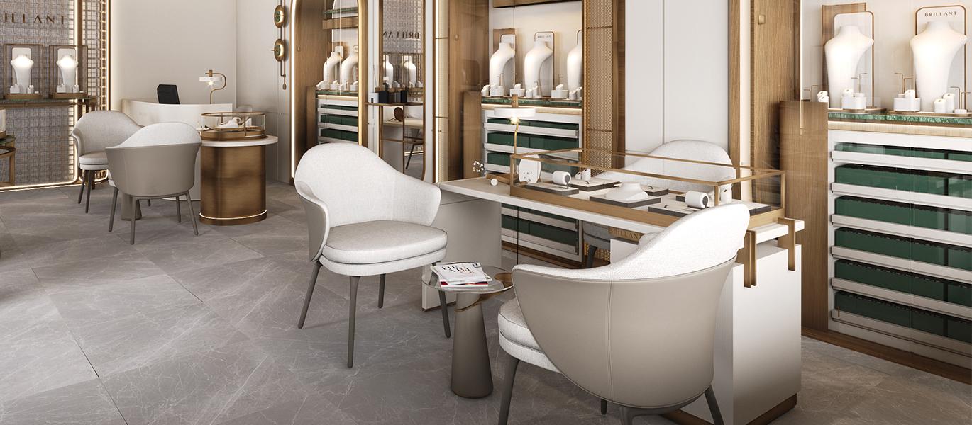 【UK】Brand jewelry new flagship store space display cabinet design plan