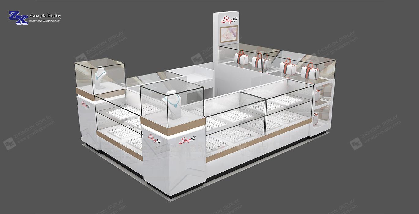 【Singapore】Luxury Retail Kiosk Customized Jewelry Retail Store-in-Store Design