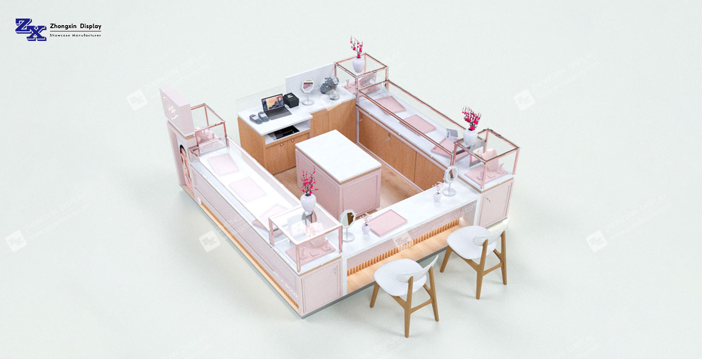 【Malaysia】High Quality Jewelry Kiosk Design Unique Shopping Mall Jewelry Retail Booth For Sale