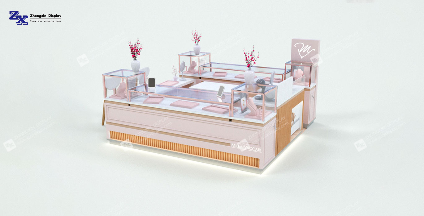 【Malaysia】High Quality Jewelry Kiosk Design Unique Shopping Mall Jewelry Retail Booth For Sale