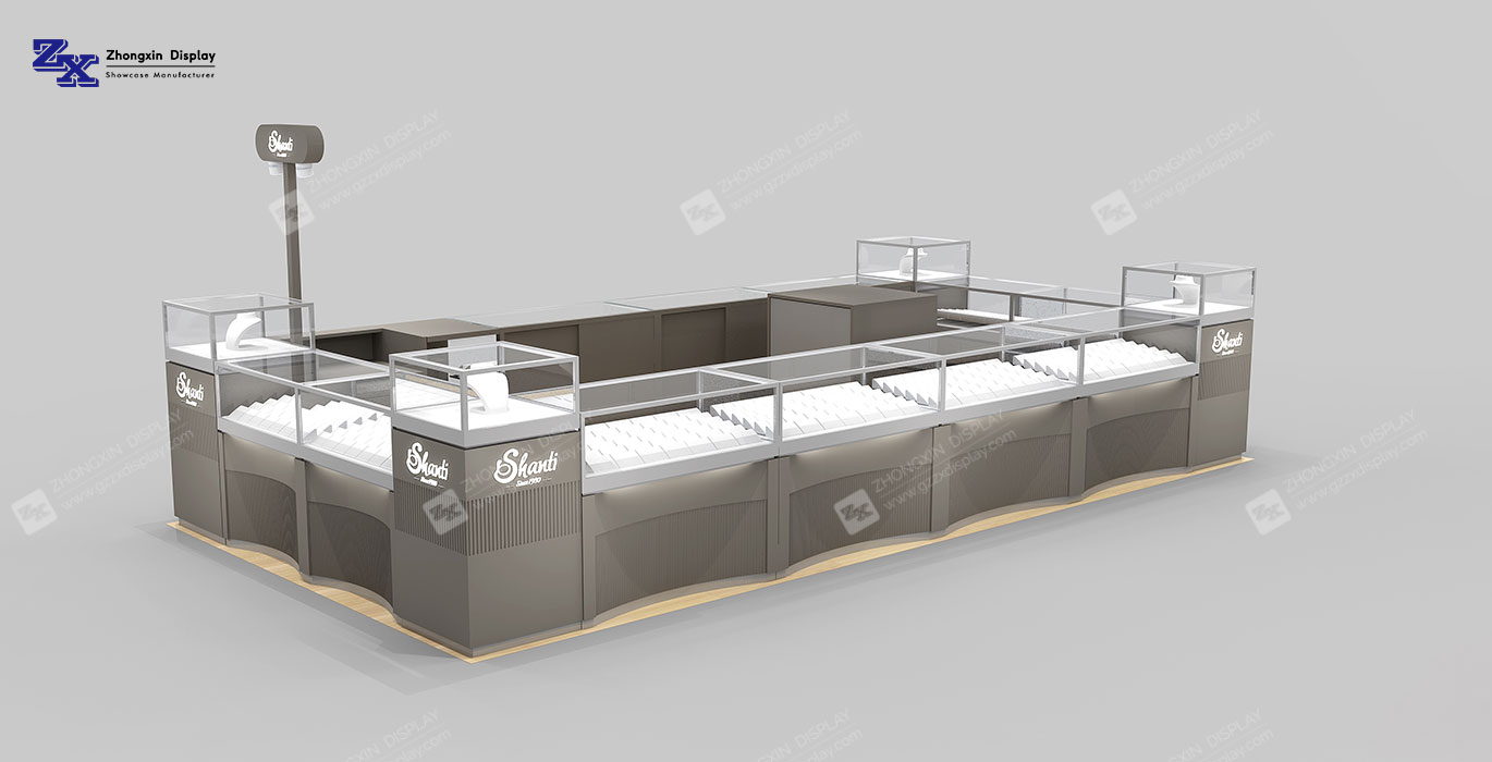 【Australia】2*4 m size shopping mall jewelry retail kiosk design diamond retail booth design