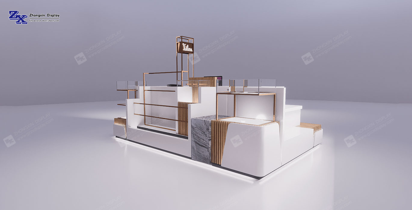 【UAE】New Design Shoe Display Stand Footwear Retail Kiosk Design