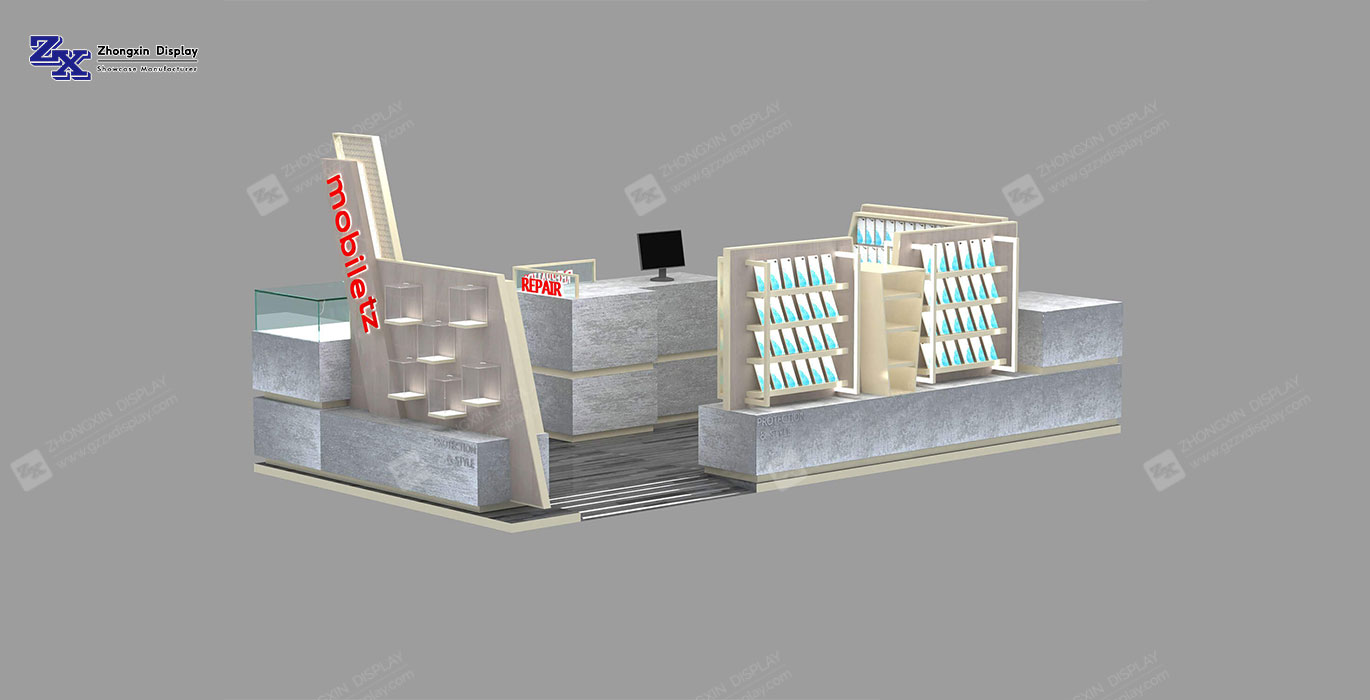【USA】Customized small mobile phone accessories & repair booth design for sale