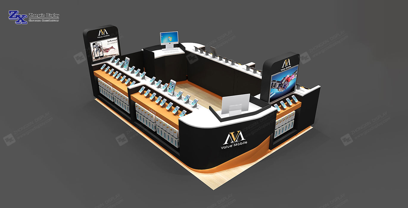 【Canada】New style mobile phone retail kiosk design cellphone accessories repair booth