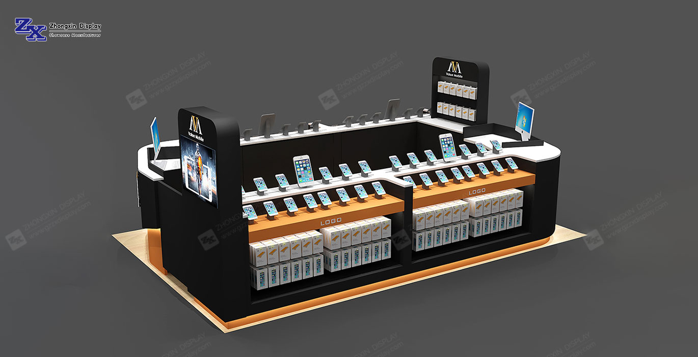 【Canada】New style mobile phone retail kiosk design cellphone accessories repair booth
