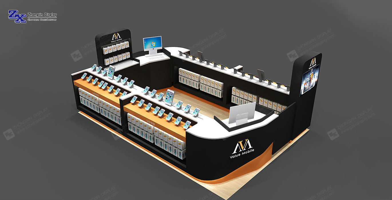 【Canada】New style mobile phone retail kiosk design cellphone accessories repair booth