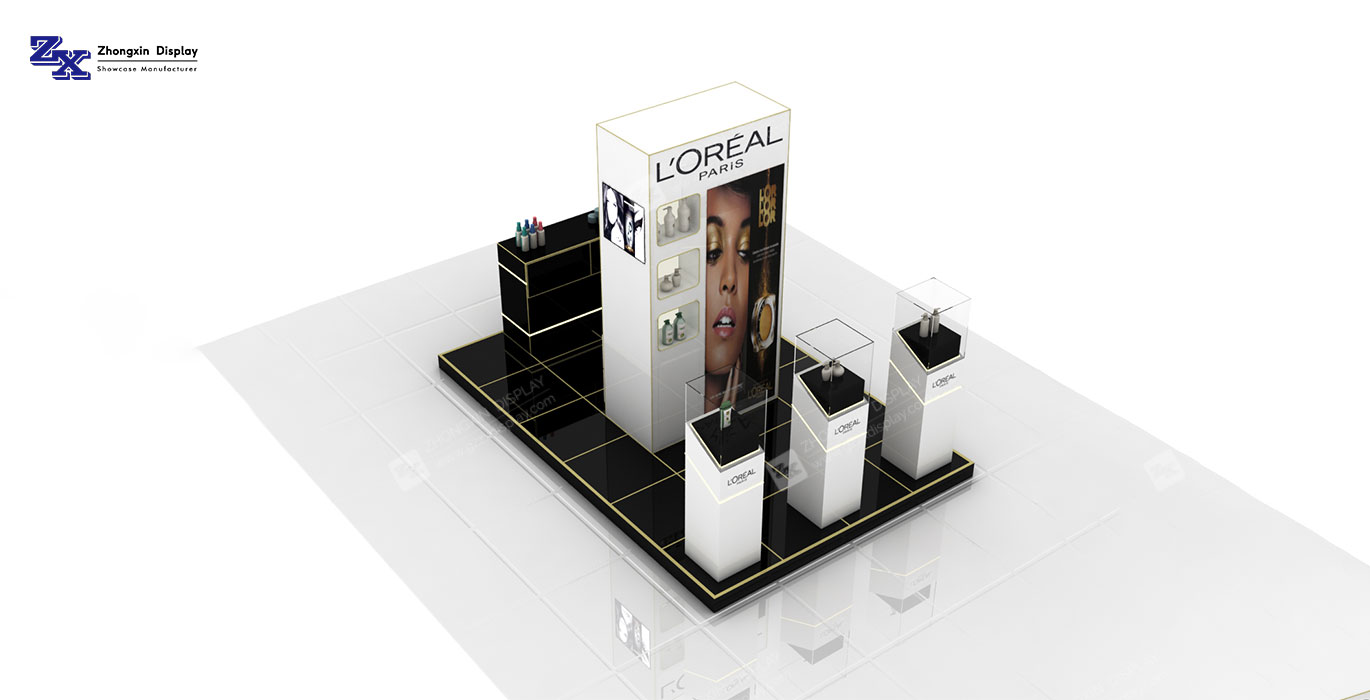 【China】Branded cosmetics kiosk custom designed skin care retail kiosk for sale