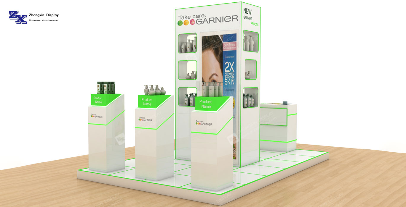 【China】Branded cosmetics kiosk custom designed skin care retail kiosk for sale