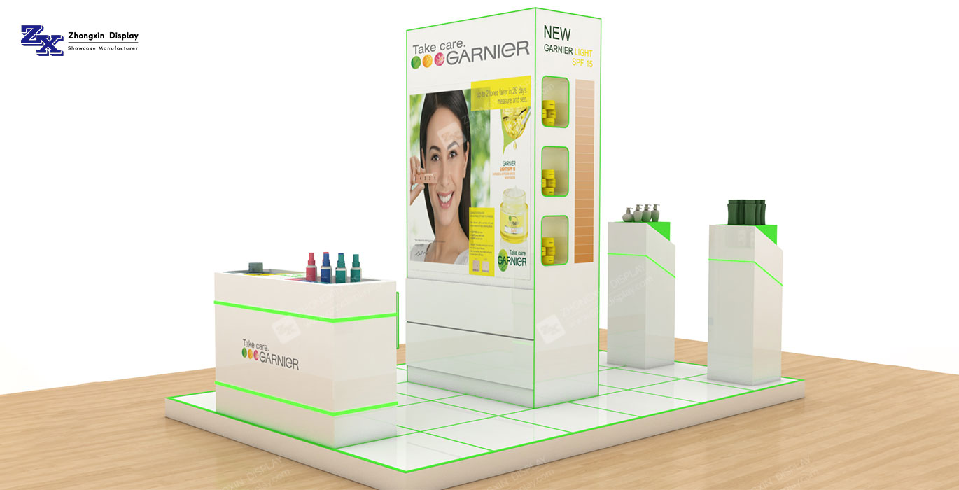 【China】Branded cosmetics kiosk custom designed skin care retail kiosk for sale