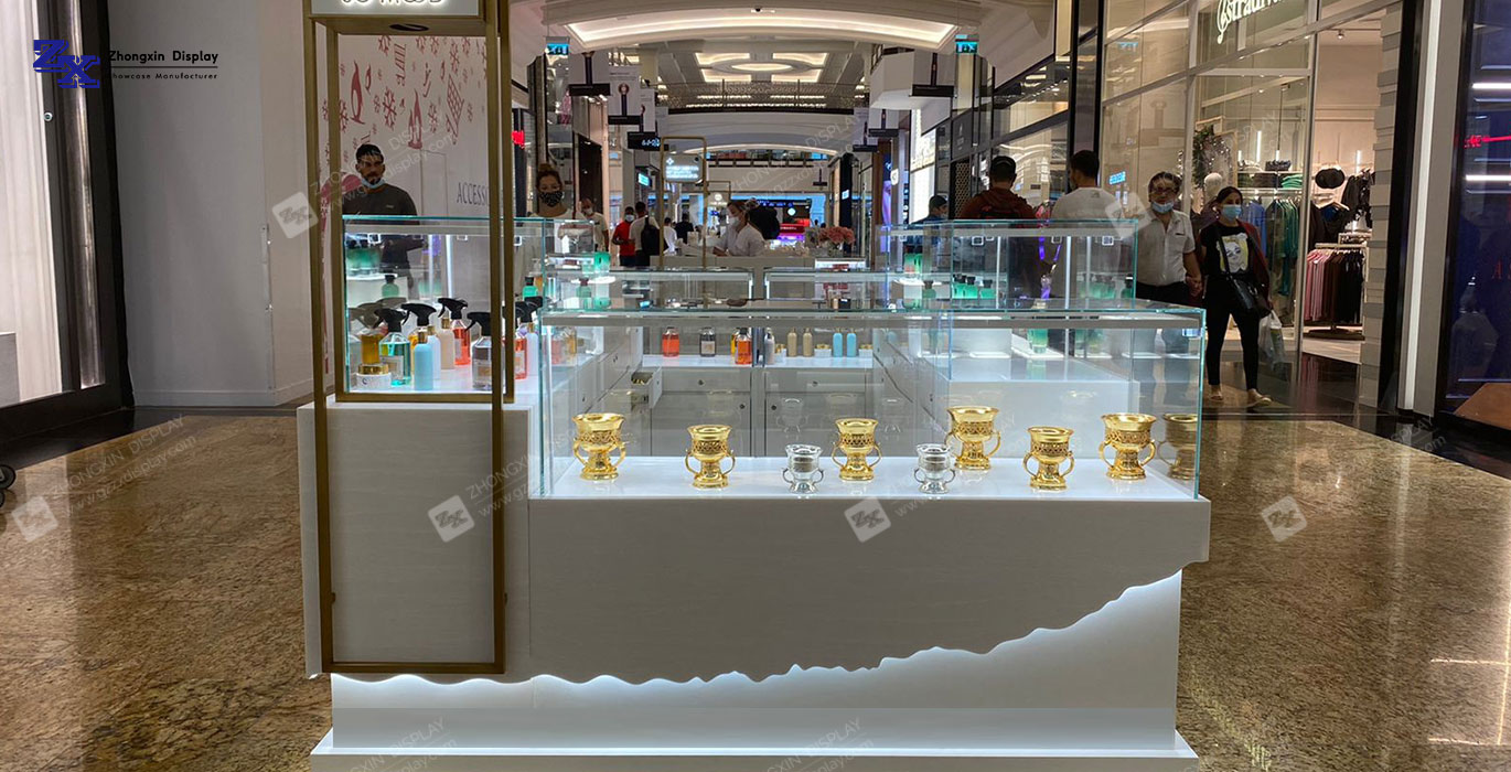 【Oman】High-end perfume kiosk design retail fragrance booth with best price