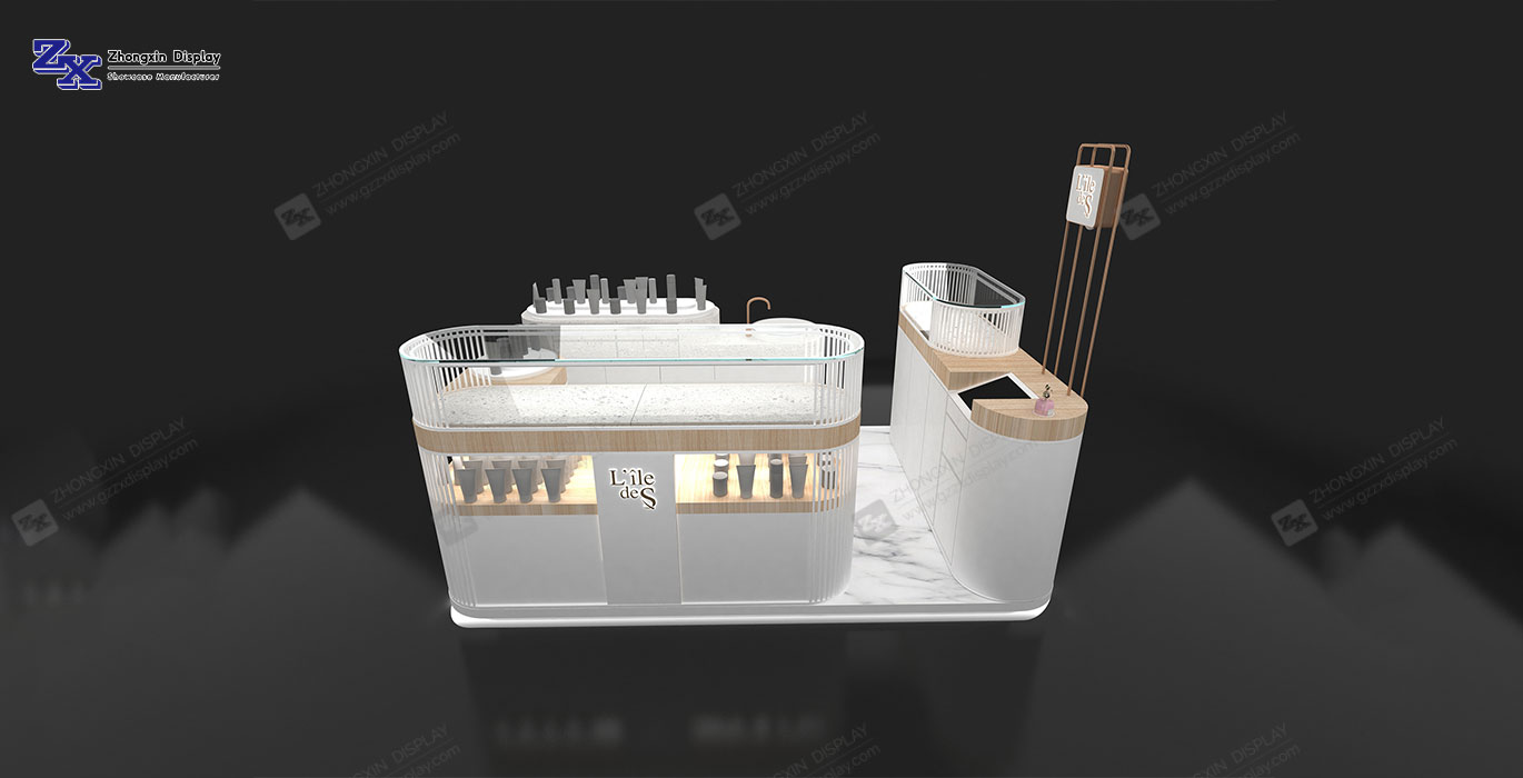【Kuwait】Luxury cosmetics bar design High-end skincare retail kiosk design ideas