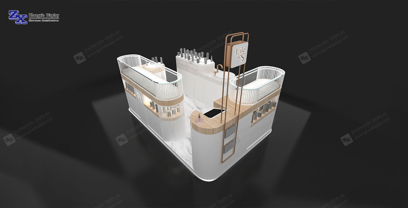 【Kuwait】Luxury cosmetics bar design High-end skincare retail kiosk design ideas